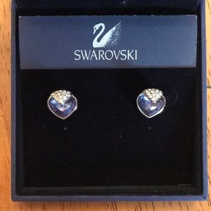 Purple Swarovski Oceanic Pierced Earrings